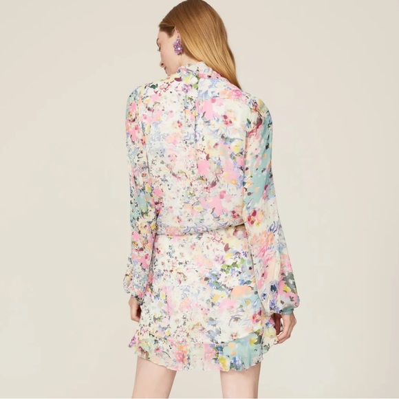 Rococo Sand Floral Wrap Mini Dress - Picture 4 of 6